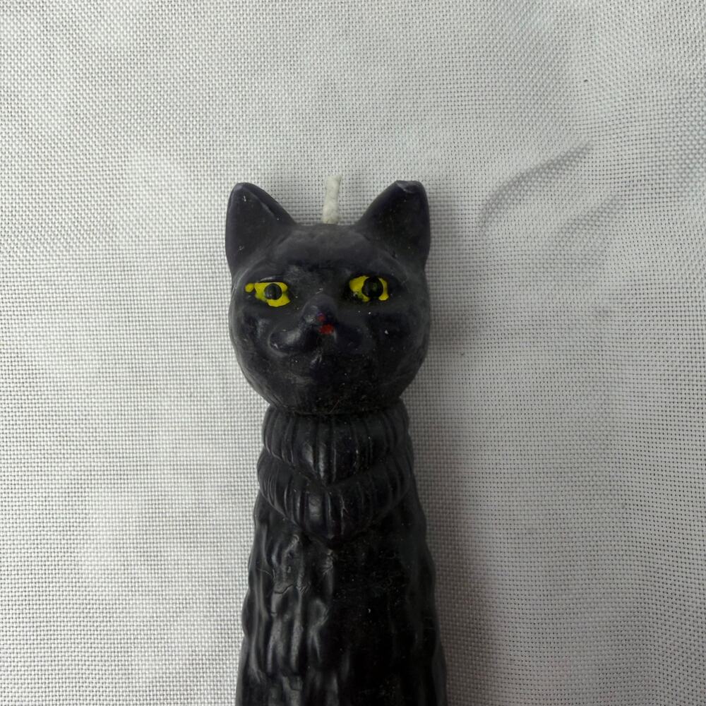 Black Cat Figural Taper Candle Unburned Halloween Witchcore Altar Wicca